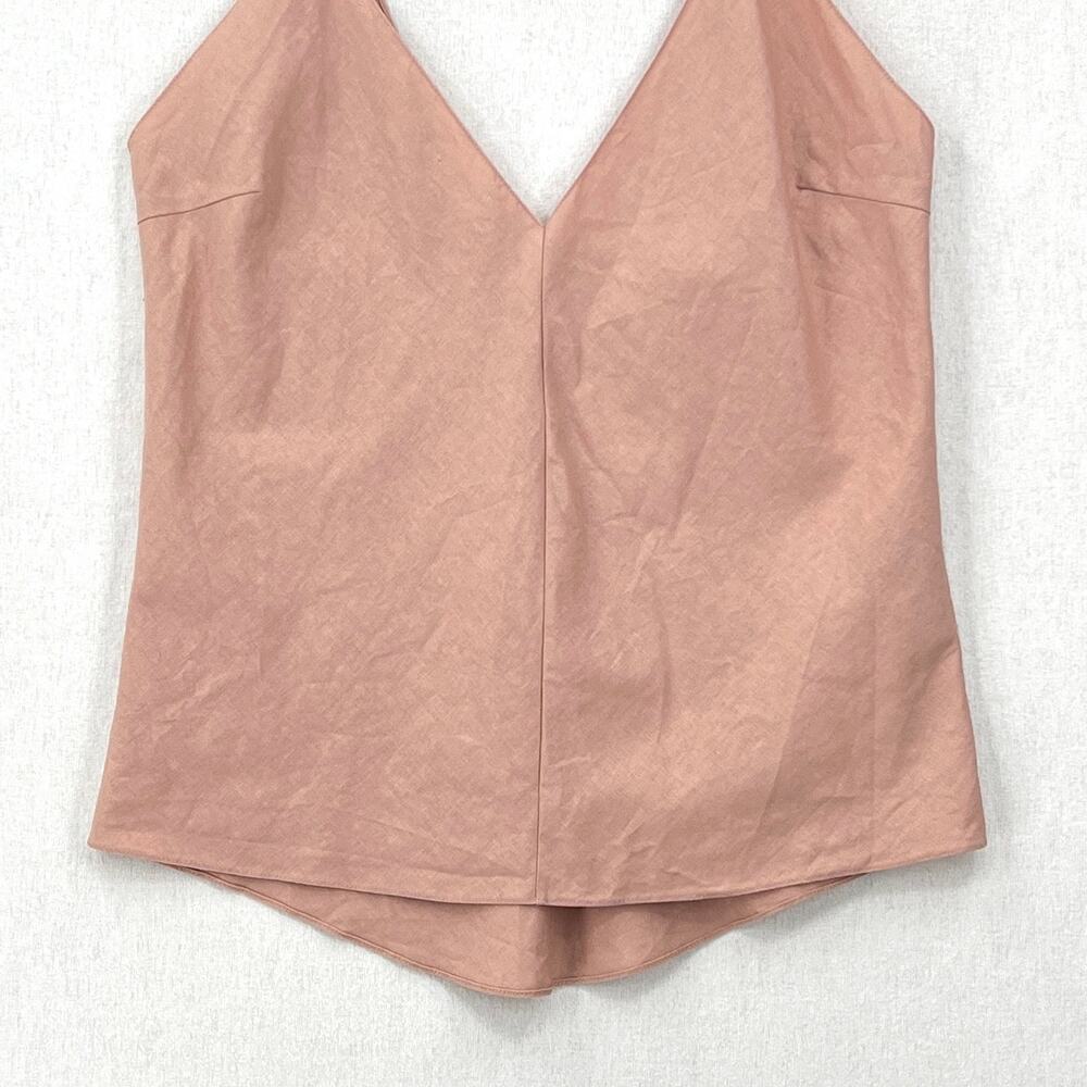 JUAN CARLOS OBANDO Plunging V neck Camisole Women 8 Pink Cotton Strappy Tank Top - Picture 6 of 15